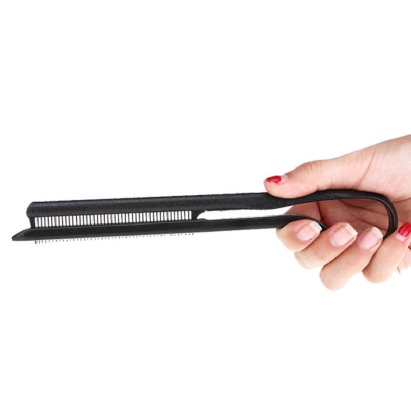 V-clip Household Hair Straightener Comb With Dished Hair