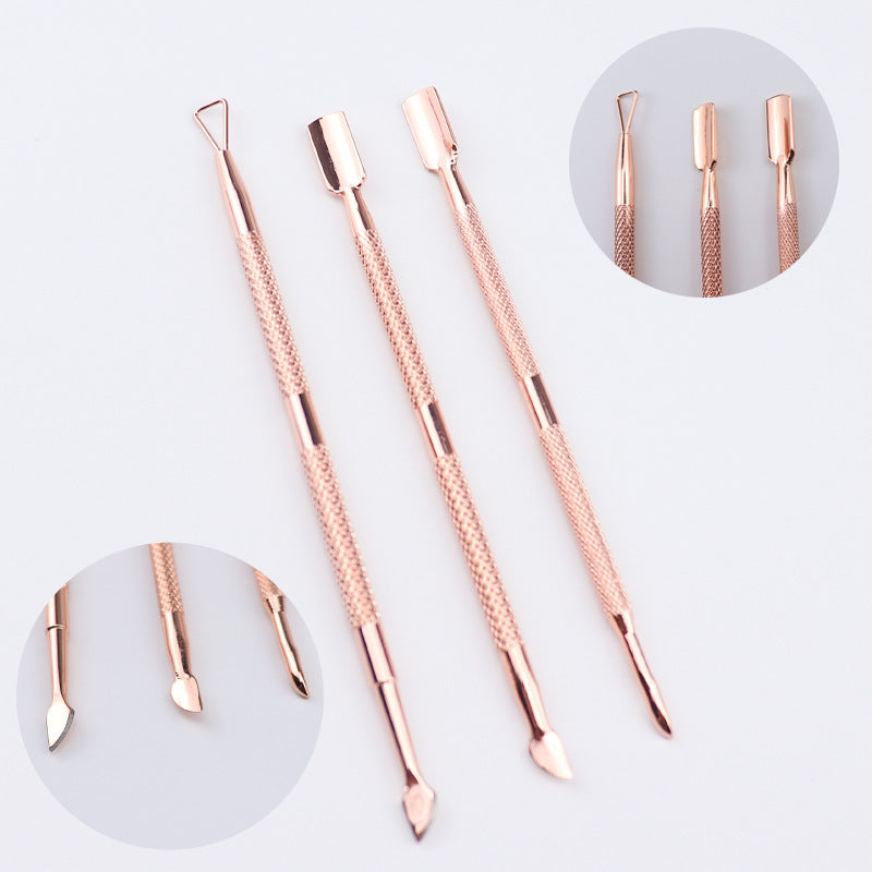 Stainless steel rose gold nail tool set