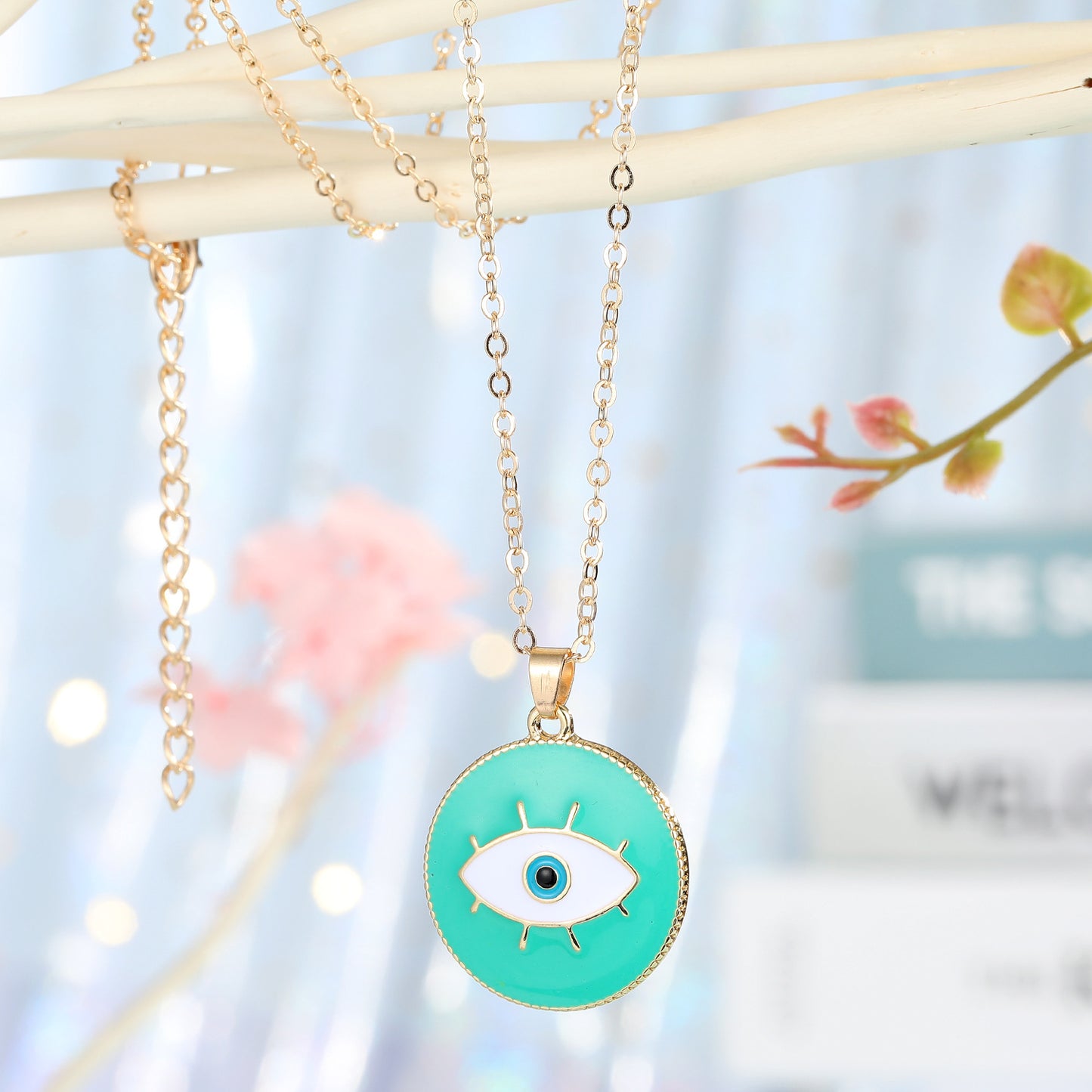 Turkish Blue Eye Pendant Necklace Personality Dripping Eye Necklace