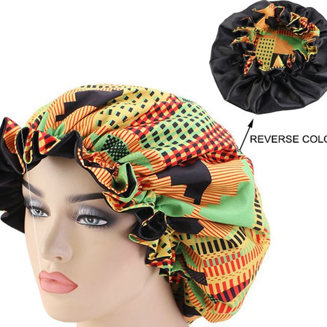 African Pattern Ankara Print Bonnet Women Night Sleep Cap