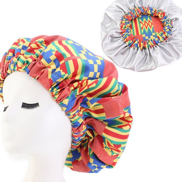 African Pattern Ankara Print Bonnet Women Night Sleep Cap