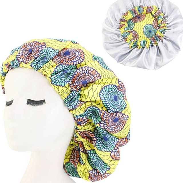 African Pattern Ankara Print Bonnet Women Night Sleep Cap