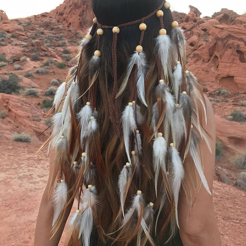 Retro Feather Tassel Bohemian Hair Accessories