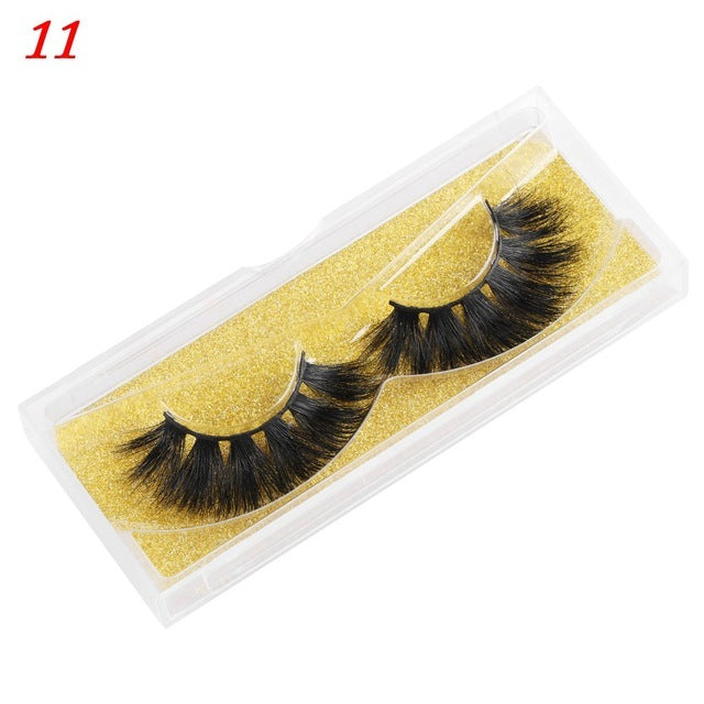 100% Mink Eyelashes 25mm Wispy Fluffy Fake Lashes