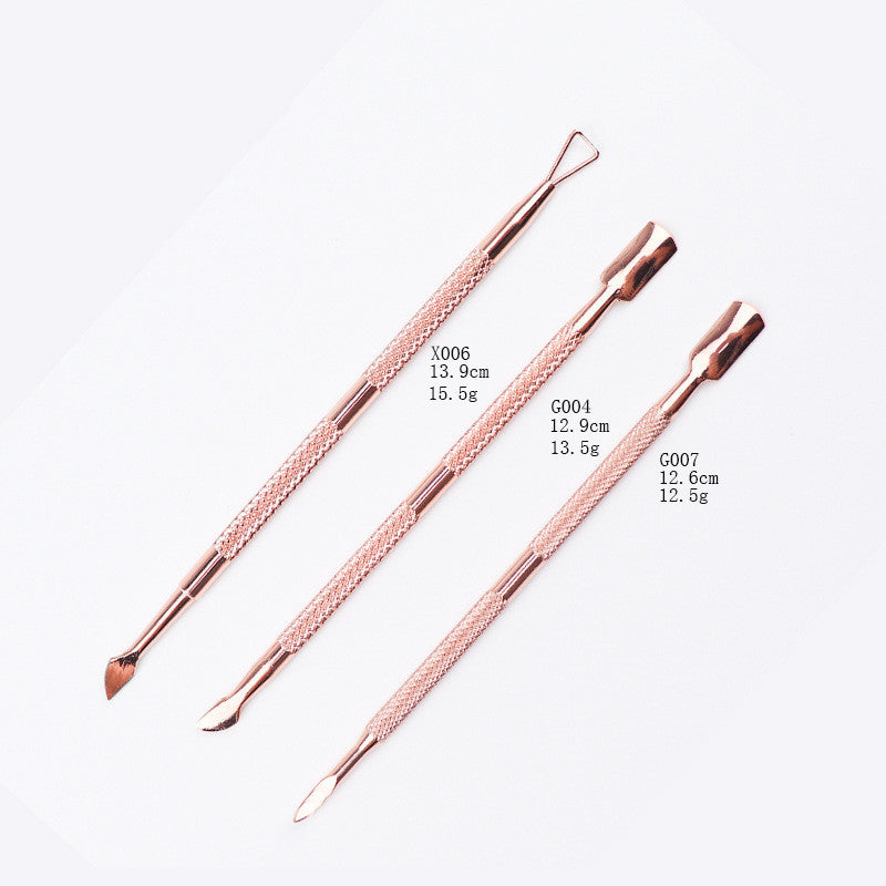 Stainless steel rose gold nail tool set