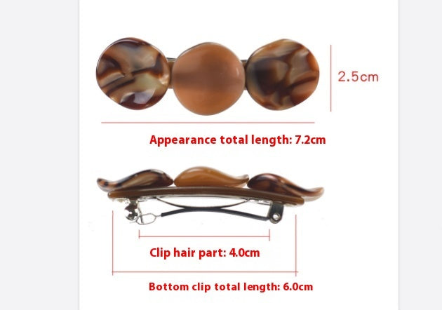 Small Size Acetate Back Head Female Spring Hairpin