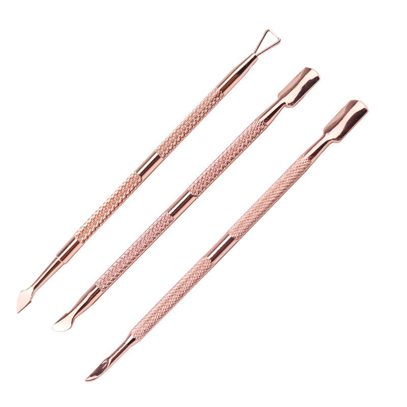 Stainless steel rose gold nail tool set