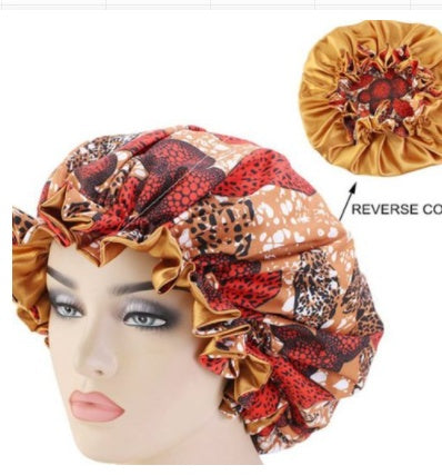 African Pattern Ankara Print Bonnet Women Night Sleep Cap