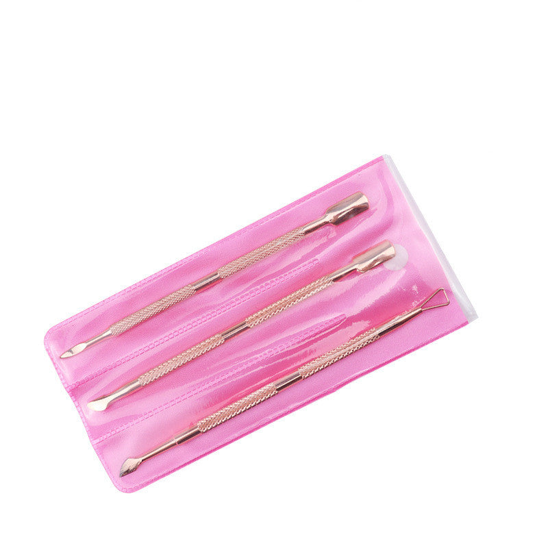 Stainless steel rose gold nail tool set