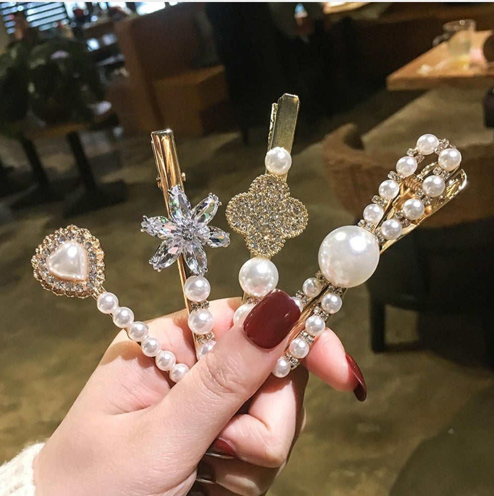 Pearl clip headdress hair clip