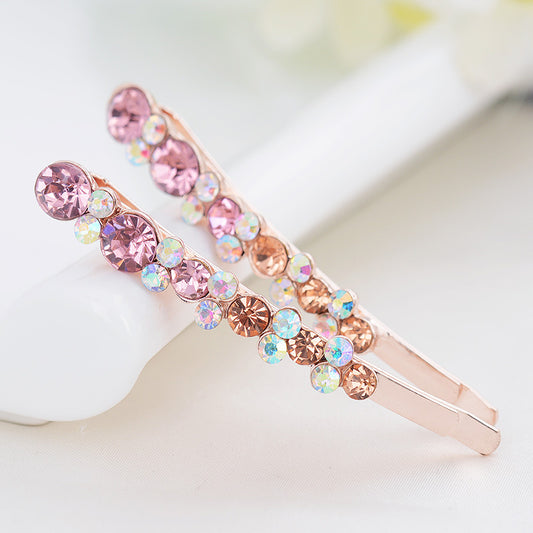 Shiny Rhinestone Bow Girls All-match Hairpin With Bangs Clip