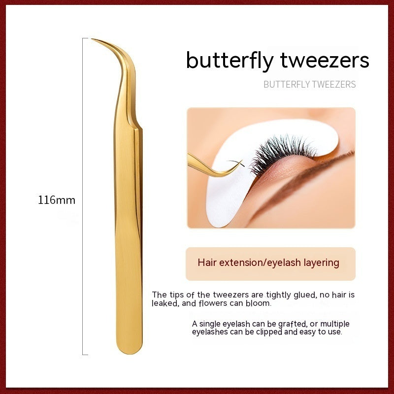 Stainless Steel Grafting Eyelash Aid Tweezers