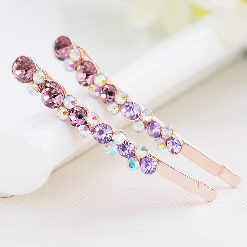 Shiny Rhinestone Bow Girls All-match Hairpin With Bangs Clip