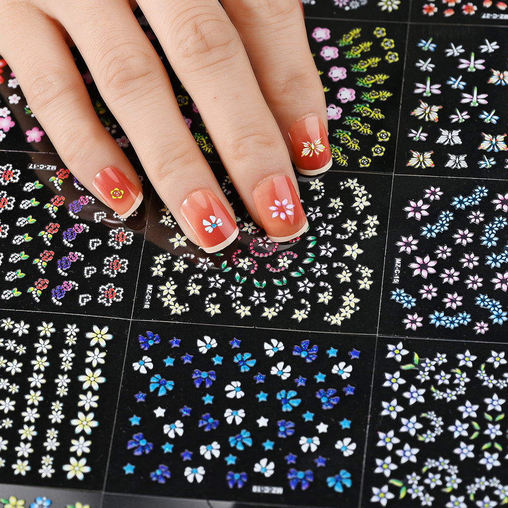 Spring New Nail Beauty Stickers Artificial Flower Japanese Style Nails Decorative Sticker Love Nail Sticker