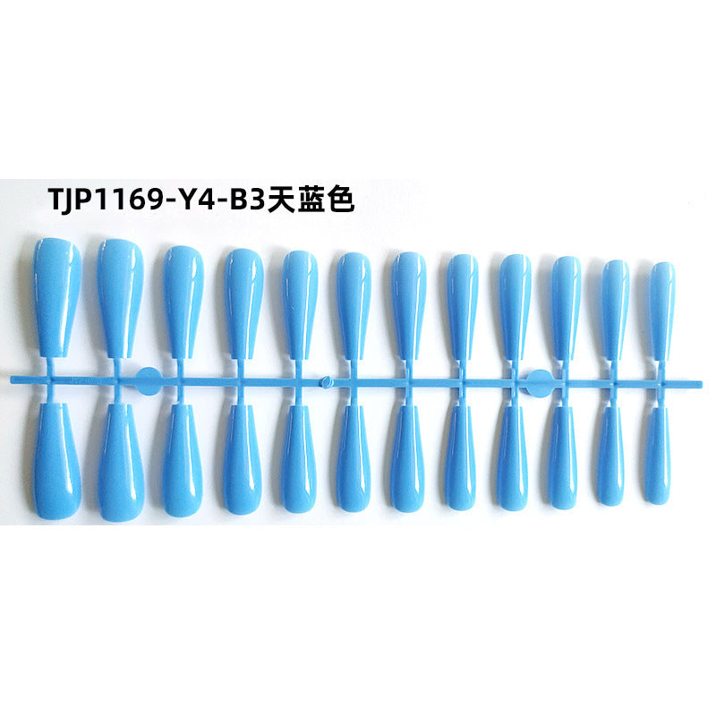 Ultra-Long Pointed Solid Color Strip Wear Nail Tip Semi-finished Nails Bright Oil Fake Nail Patch