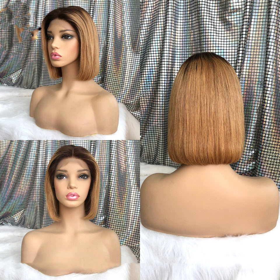 100% Human Hair Fashionable Real Hair Bob Lace Headgear