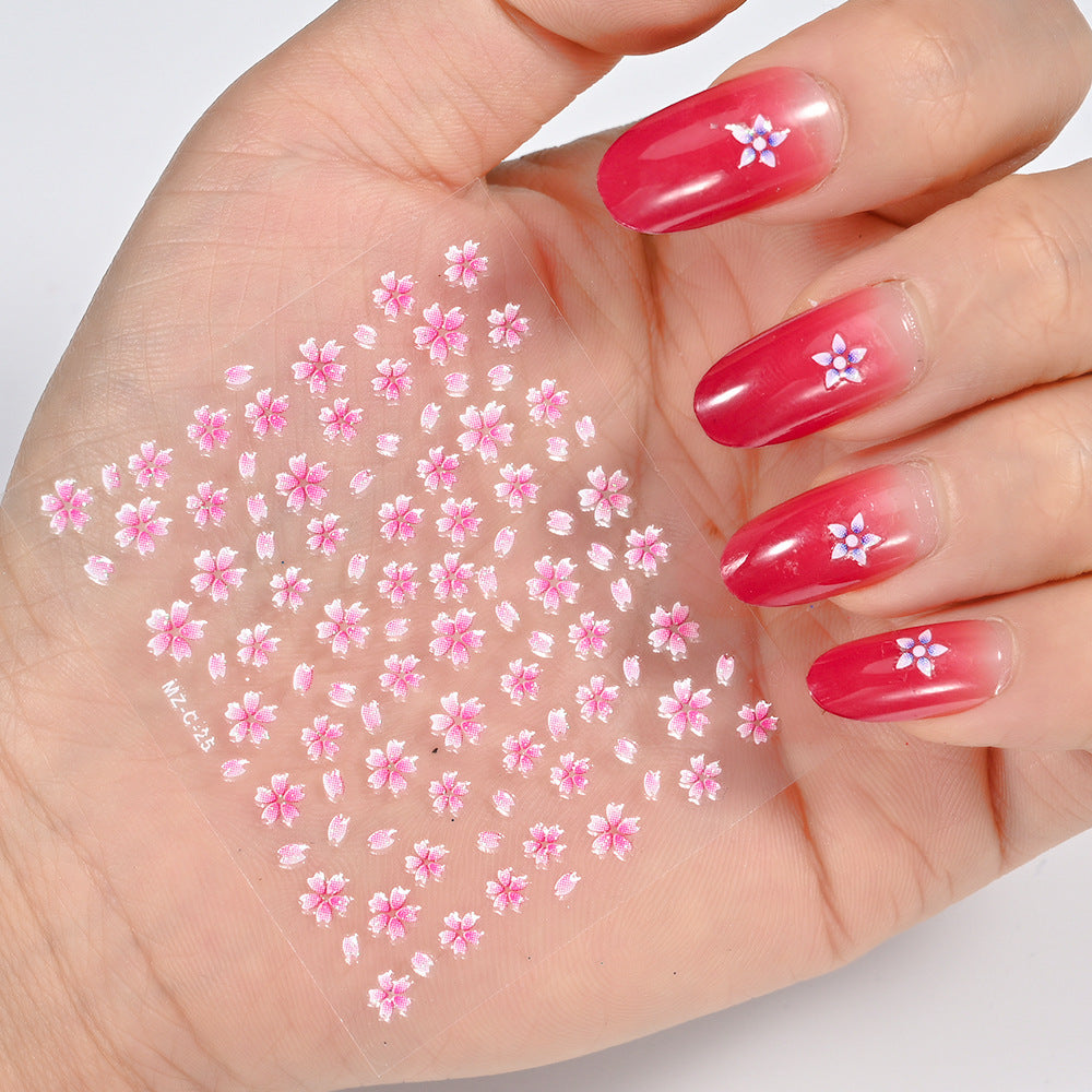 Spring New Nail Beauty Stickers Artificial Flower Japanese Style Nails Decorative Sticker Love Nail Sticker