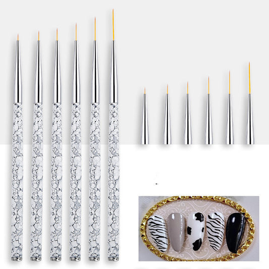 Painted Latte Art Marble Nail Brush Set